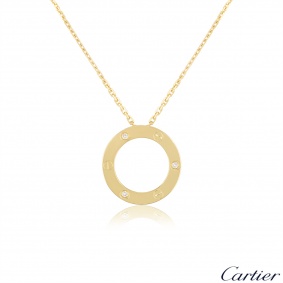 Cartier Yellow Gold 3 Diamond Love Necklace B7014500
